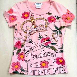 CHRISTIAN DIOR BOUTiQUE  MADE FRANCE -JEWELED TOP